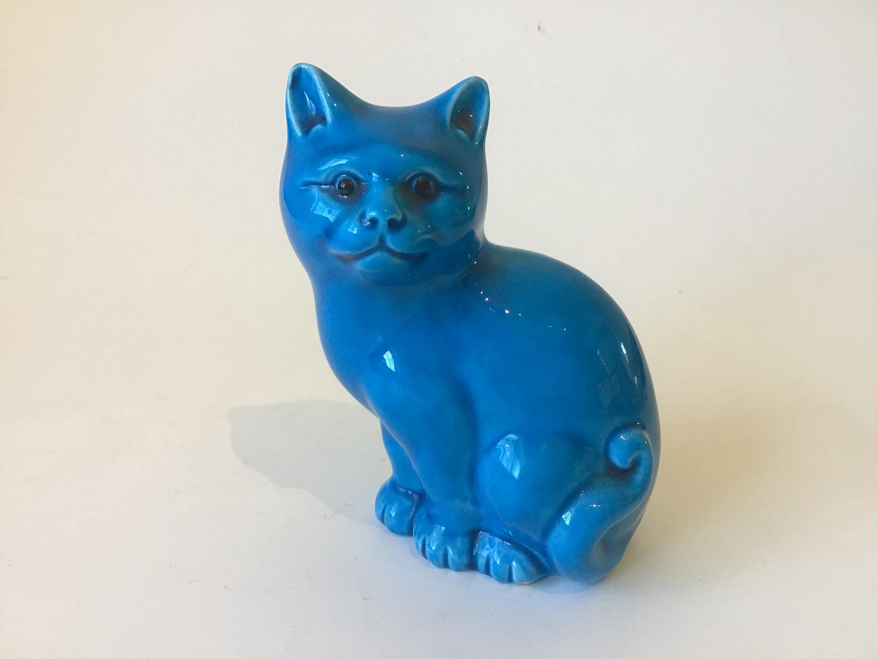 Vintage Turquoise Blue Ceramic Chinese Cat Kitty Number 259 - Etsy