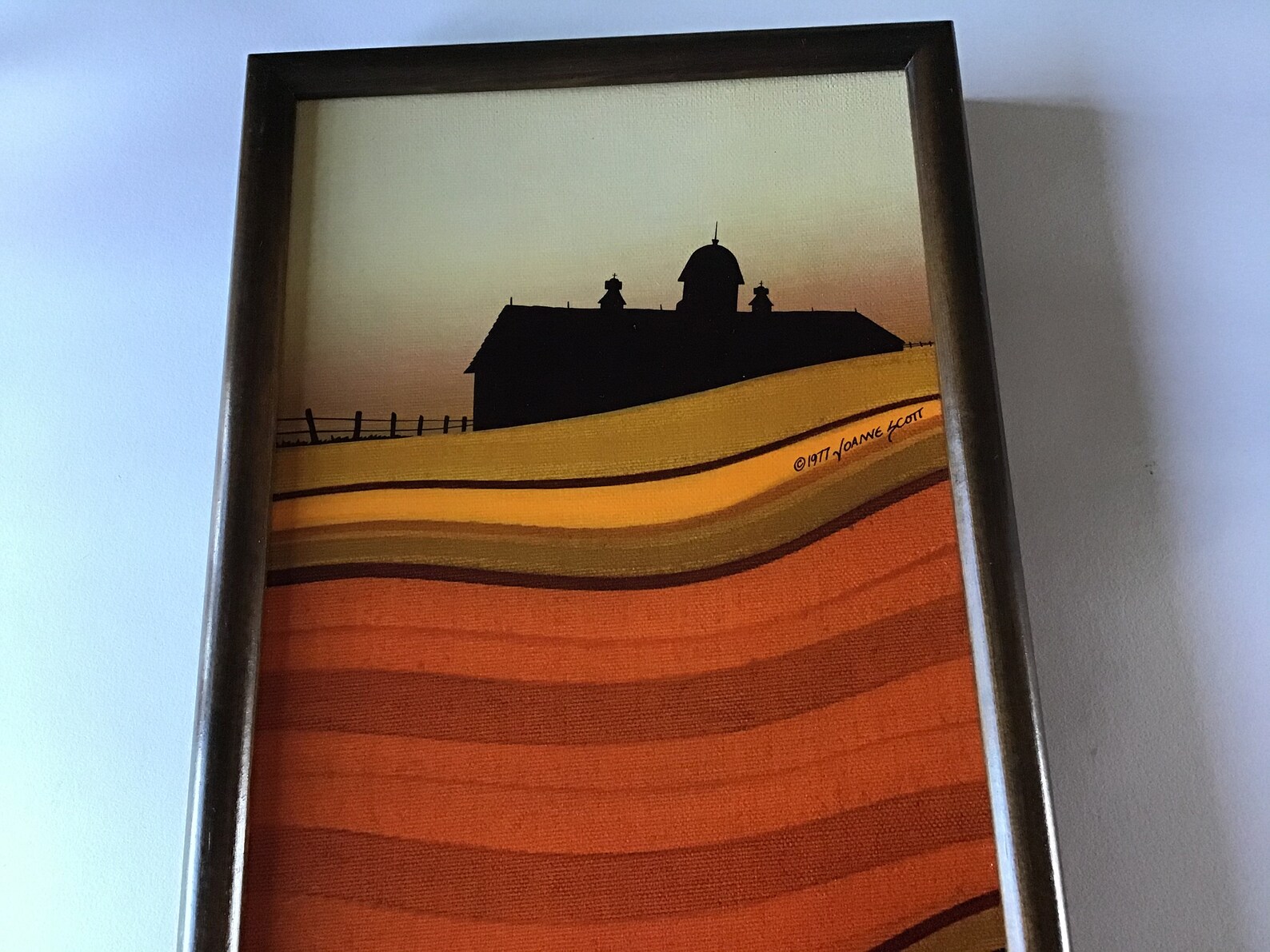 Vintage MCM Joanne Scott 1977 Acrylic Lithograph Painting Etsy