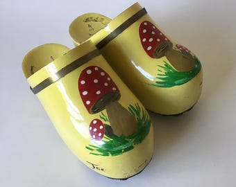 Vintage Rare 1970’s Joe Famolare Italy Mushroom Platform Clogs Shoes Signed