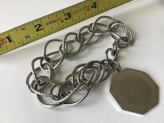 Vintage 1950’s Coro Chunky Link Charm Bracelet Si… - image 2