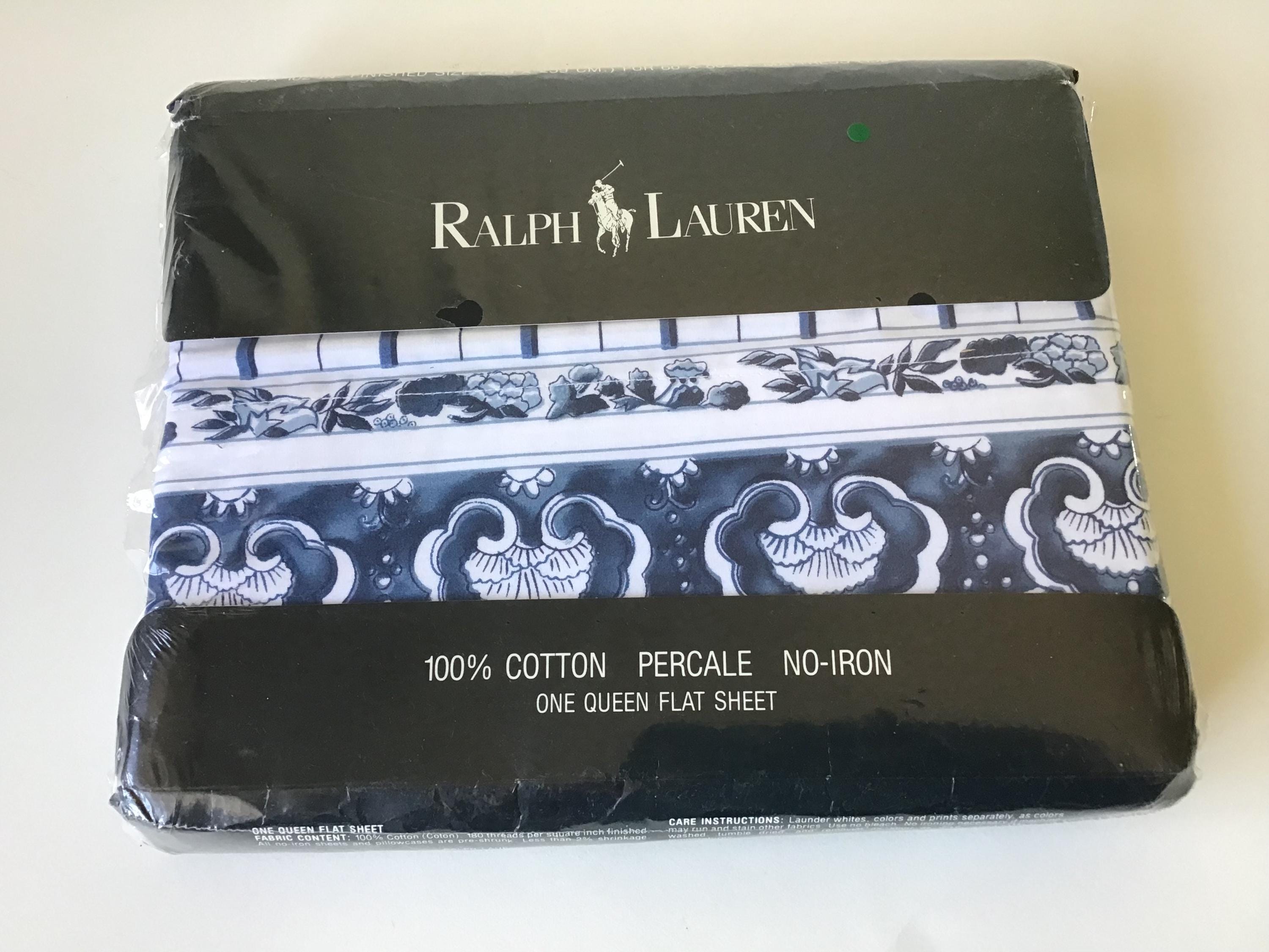 未使用品ラルフローレンホームOne Queen Flat Sheet コットン