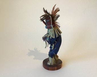 Vintage Navajo Kachina Kokopelli Doll Signed MWB and numbered Folk Art