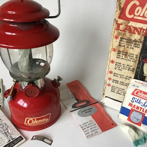 Vintage 1964 Red Coleman 200A 9-64 Camping Lantern Box