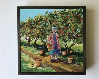 Susan Schmitt Acrylic Original Painting - The Apple Picker