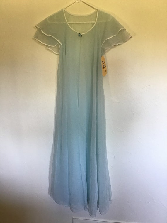 Vintage 1960-70’s Val Mode light blue sheer nylon… - image 2