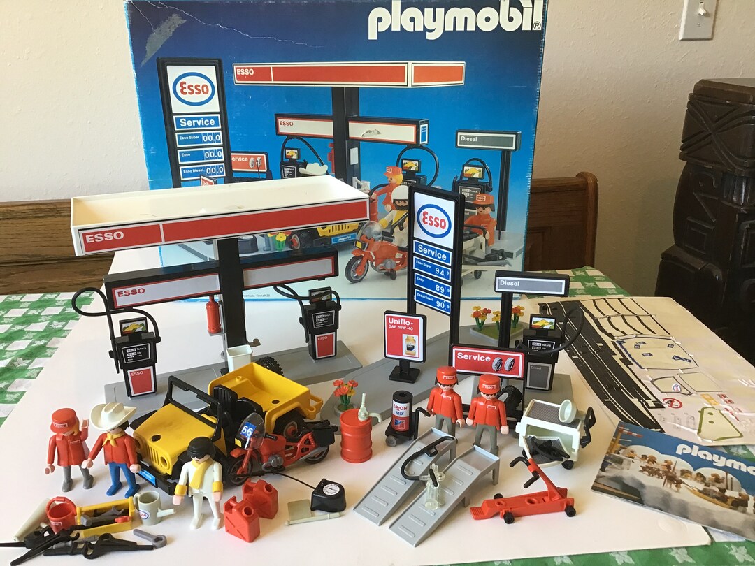 PLAYMOBIL 3439 CUBE corbeille station-service station-service Esso
