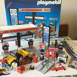 Vintage Geobra Playmobil 3434 Esso Gas Service Station Original