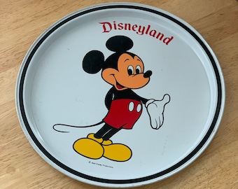 1970s Mickey Mouse Disneyland tin tray platter