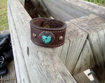 Turquoise heart bracelet  / wristband