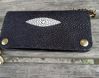 Handcrafted Exotic Stingray leather truckers / Bickers wallet