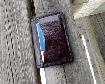 Handcrafted Dark maroon card wallet