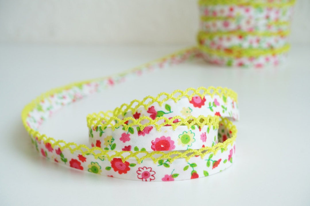 3 Yards Double Fold Bias, Bias Tape, Floral Bias Binding, Bias Trim