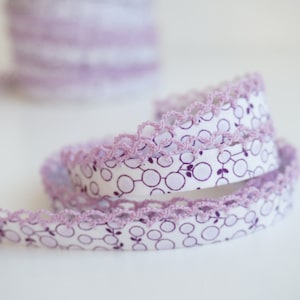 Nastro in sbieco da 3 metri, Rilegatura in sbieco floreale, Nastro in sbieco viola, Sbieco a doppia piega, Rifinitura in sbieco, Rilegatura in sbieco, Rilegatura in sbieco con bordi in pizzo, Rifinitura in pizzo