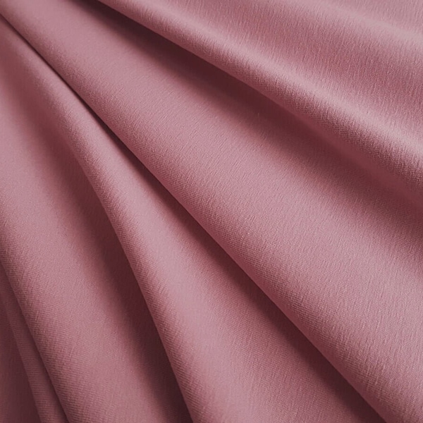 Old Rose cotton spandex jersey | Dusty Pink knit fabric by the yard or 1/2 yard | Stretch fabric 62" (160cm) wide | 13