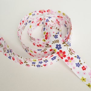 Floral Bias Tape, 3 yards, Floral Bias Binding, Double Fold Bias Tape, Bias Trim, Bias Binding, Decorations, Flowers