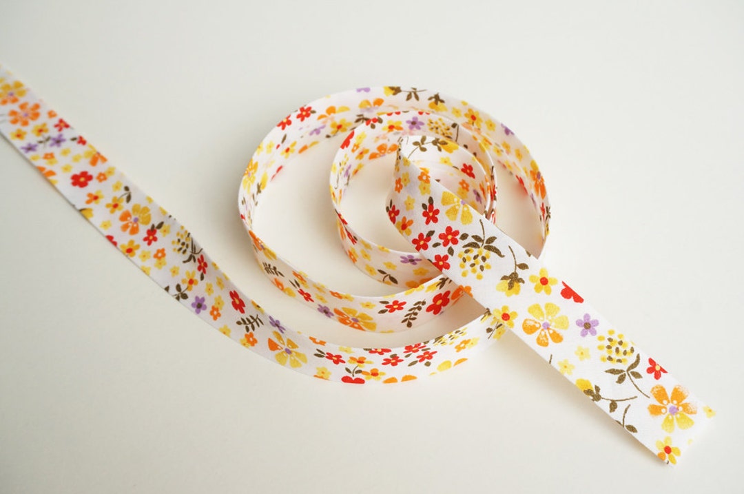 Floral Bias Tape 3 Yards Floral Bias Binding Double Fold Etsy