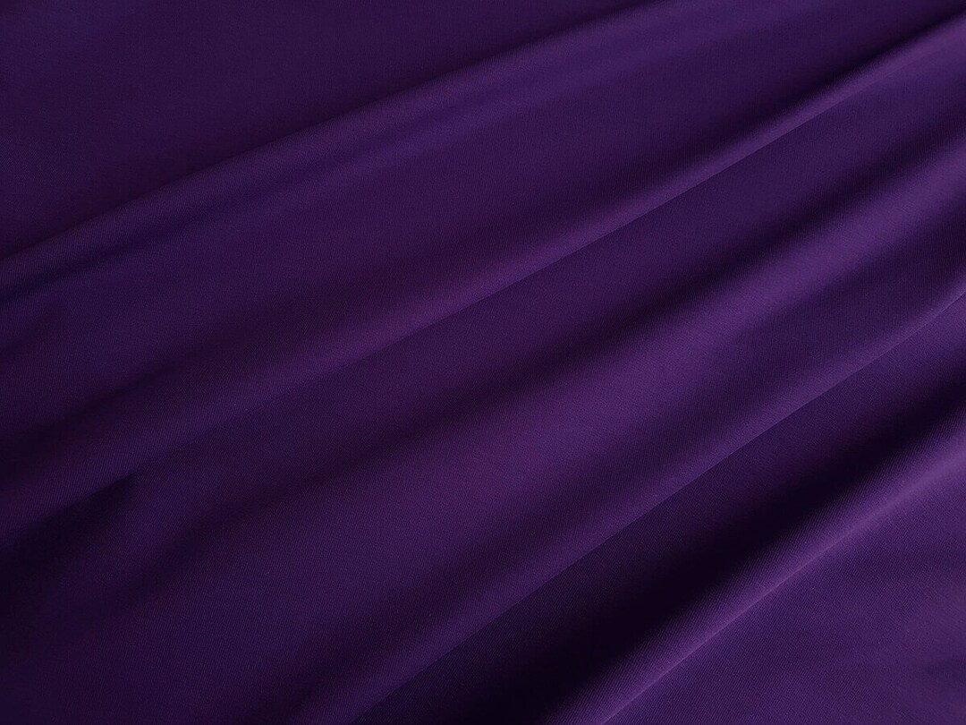 Dark Purple Jersey Knit Fabric Solid Cotton Spandex Fabric by the Yard