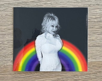 Dolly Parton and Rainbows Custom Vinyl Sticker