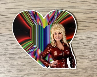 Dolly Parton with Heart Custom Vinyl Sticker