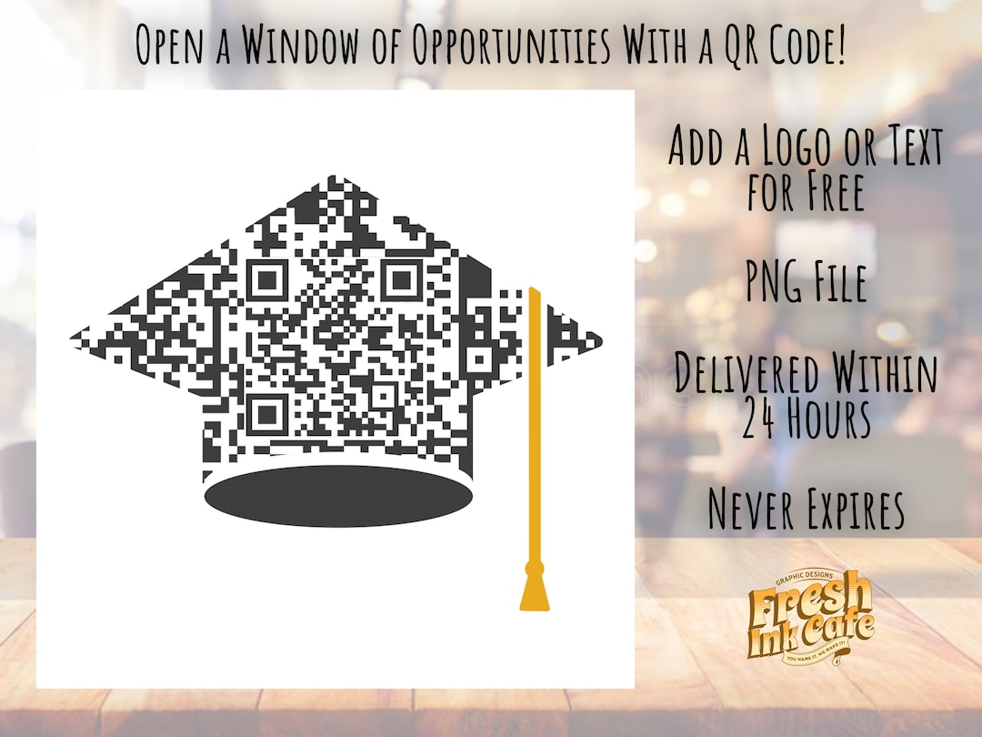 Graduation Cap Shaped Custom QR Code Website, WIFI, Menu, Scan to Pay ...