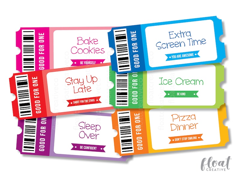 printable reward coupons for kids gift coupon for kids etsy
