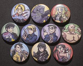 Fullmetal Alchemist Anime 1.5 Pinback Button/Magnet Set