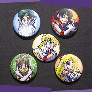 Conjunto de botões Pinback Sailor Moon Anime 1.5