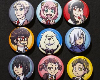 SpyXFam Anime 1.5 Pinback Button Set