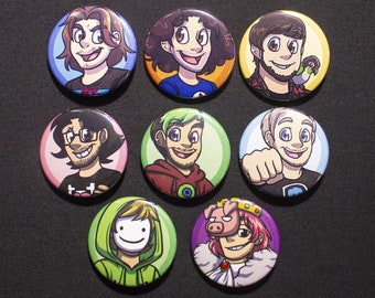 Youtubers Gaming 1.5 Pinback Button Set