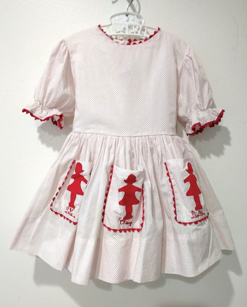 50s Martha's Miniature Dress/ Girls Novelty Dress/ Red Etsy