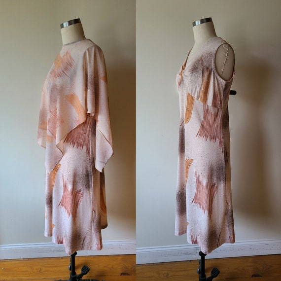 70s large disco dress/ silky polyester knit dress… - image 5