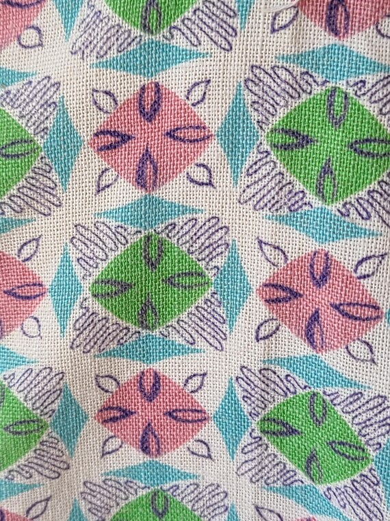 Vintage 30's-40's feed sack dress / cotton geomet… - image 9