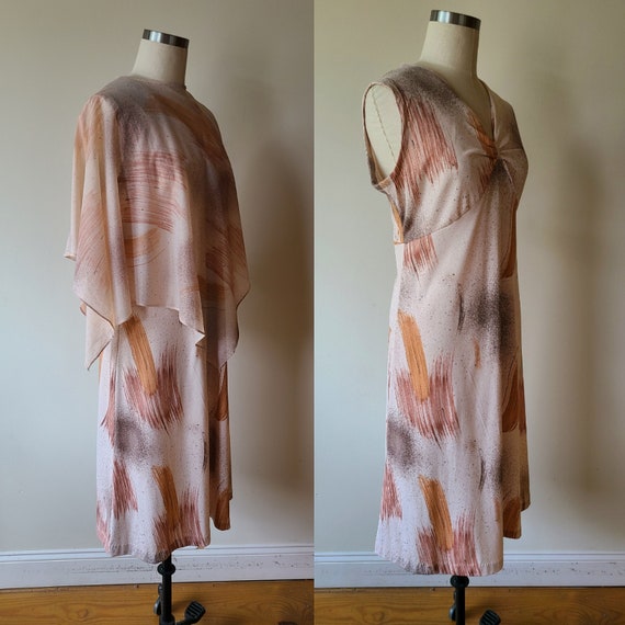 70s large disco dress/ silky polyester knit dress… - image 4