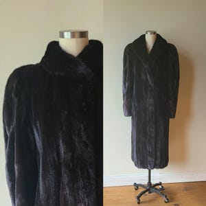 Vintage black full length Mink coat / size large