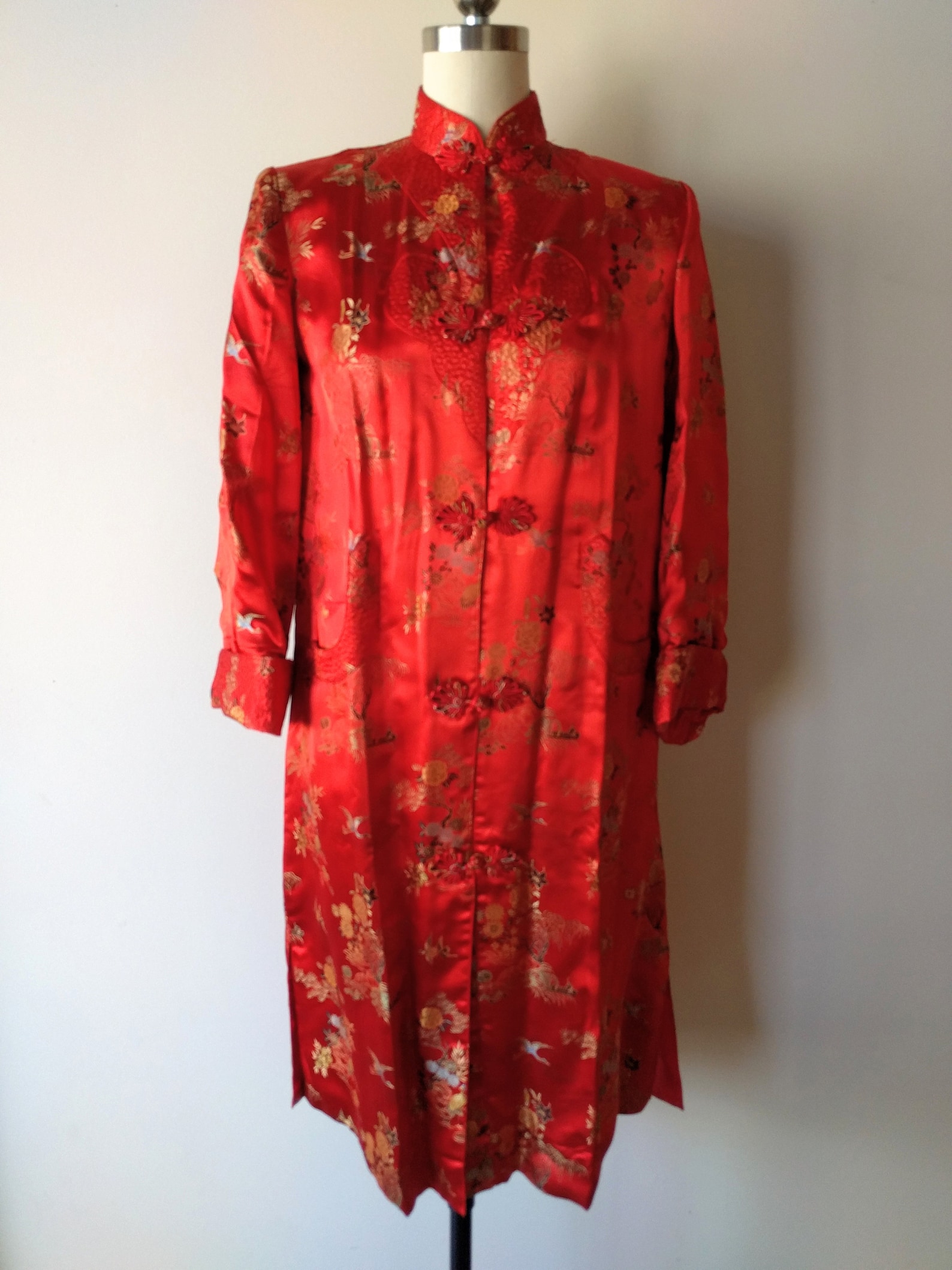60s Asian Coat / Red Cheongsam Coat by William Company Chinese Etsy