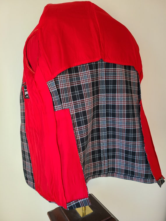 70's Plaid sports coat / plaid double knit disco … - image 8