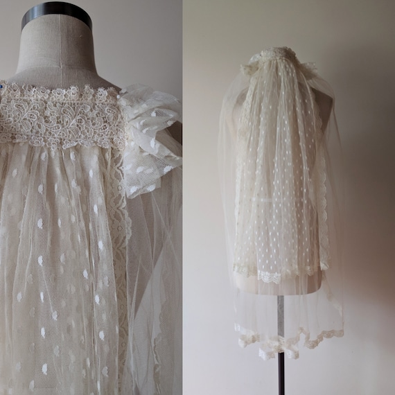 70's Gunne Sax wedding veil / Romantic Renaissance