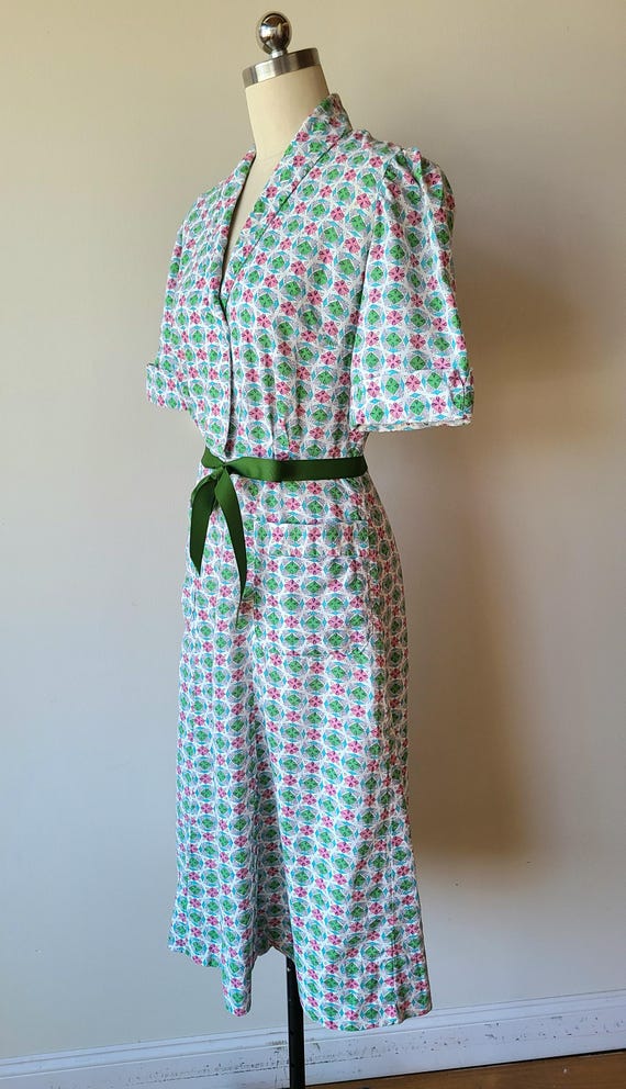 Vintage 30's-40's feed sack dress / cotton geomet… - image 4