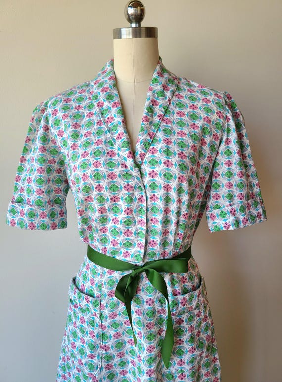 Vintage 30's-40's feed sack dress / cotton geomet… - image 3