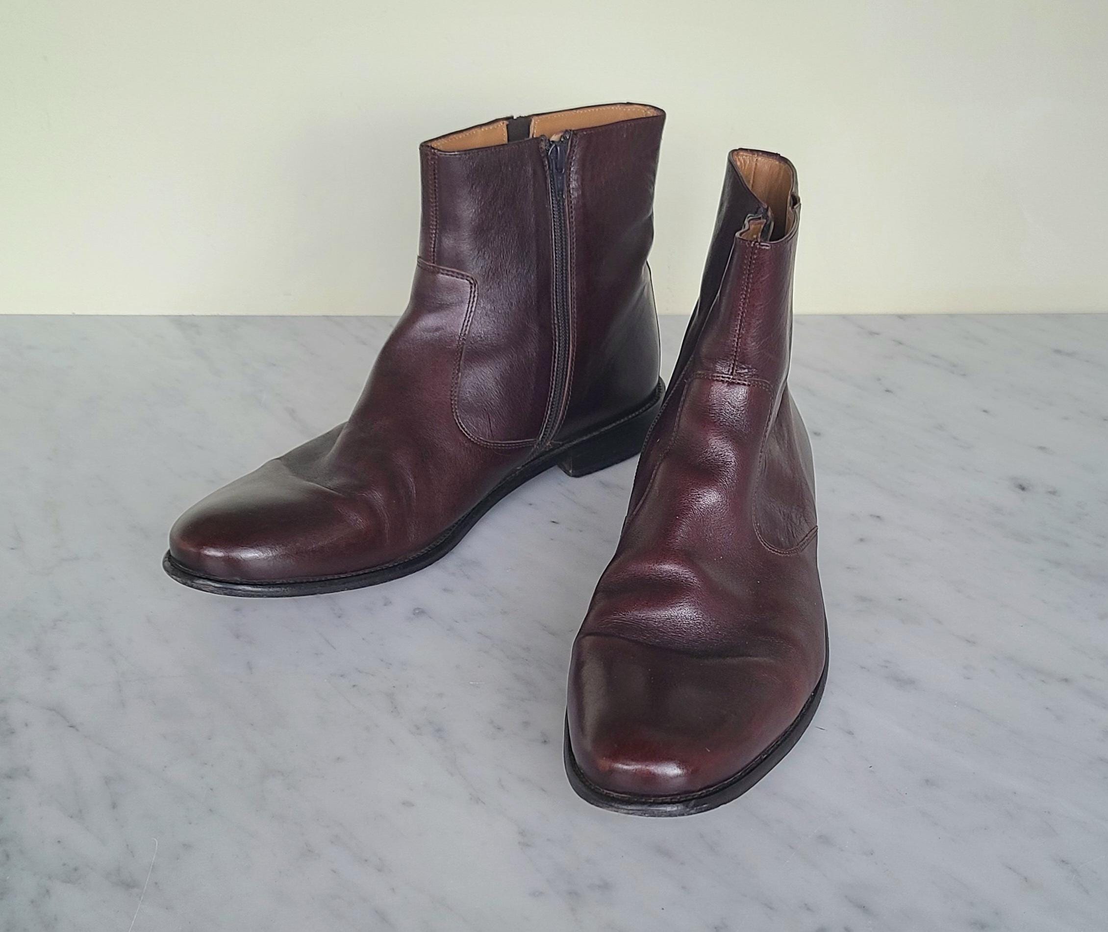 Vintage Side Zip Boots Men - Etsy