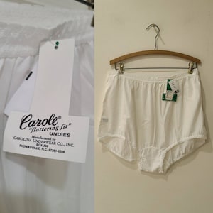 Vintage NWT Carole Granny panties/ white  high waisted nylon briefs/ vintage panty /size 12