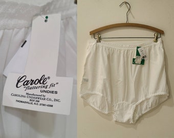 Vintage NWT Carole Granny panties/ white  high waisted nylon briefs/ vintage panty /size 12