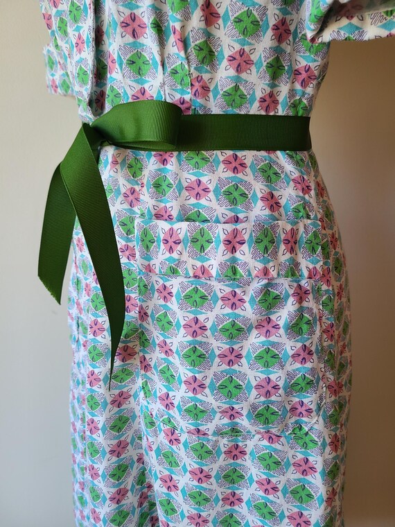 Vintage 30's-40's feed sack dress / cotton geomet… - image 8