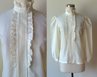 Vintage Ecru Silk Shirt - Etsy