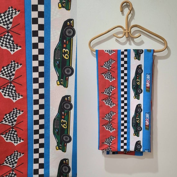 80's Nascar Sheet/curtain / Race Driving / Checked Flag/ Etsy