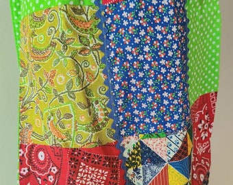 70年代のエプロン / パッチワークのピナフォア マキシエプロン / フル