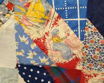 【USA vintage】feed sack アンティークキルト ドレスデン 🌟 1920's Vintage Antique Dresden Plate Quilt Full Flour