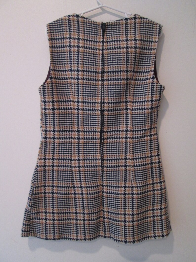 60/'s Girls Scooter jumper Plaid drop waist big plaid dress by Russ Girl size size 6