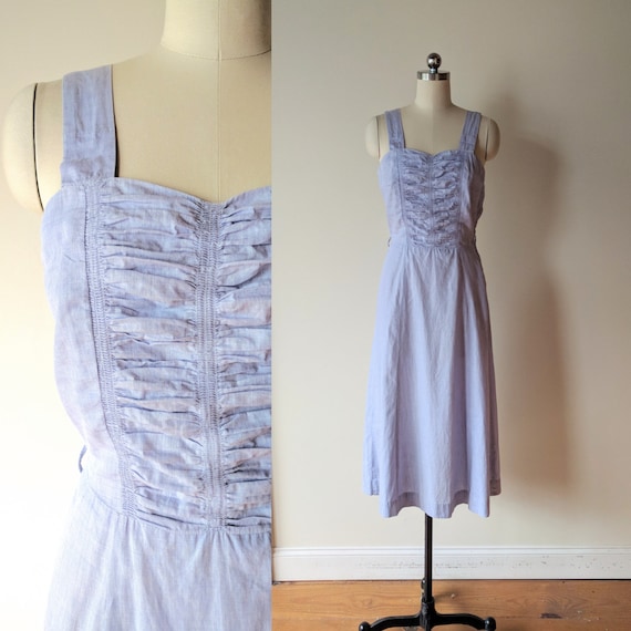 40s sun dress / camisole dress / lavender cotton