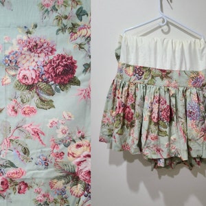 Laura Ashley Twin Dust Dust / Bettrock nach Maß / Englischer Country Rosendruck Stoff / Laura Ashley rosa und grüne Rose
